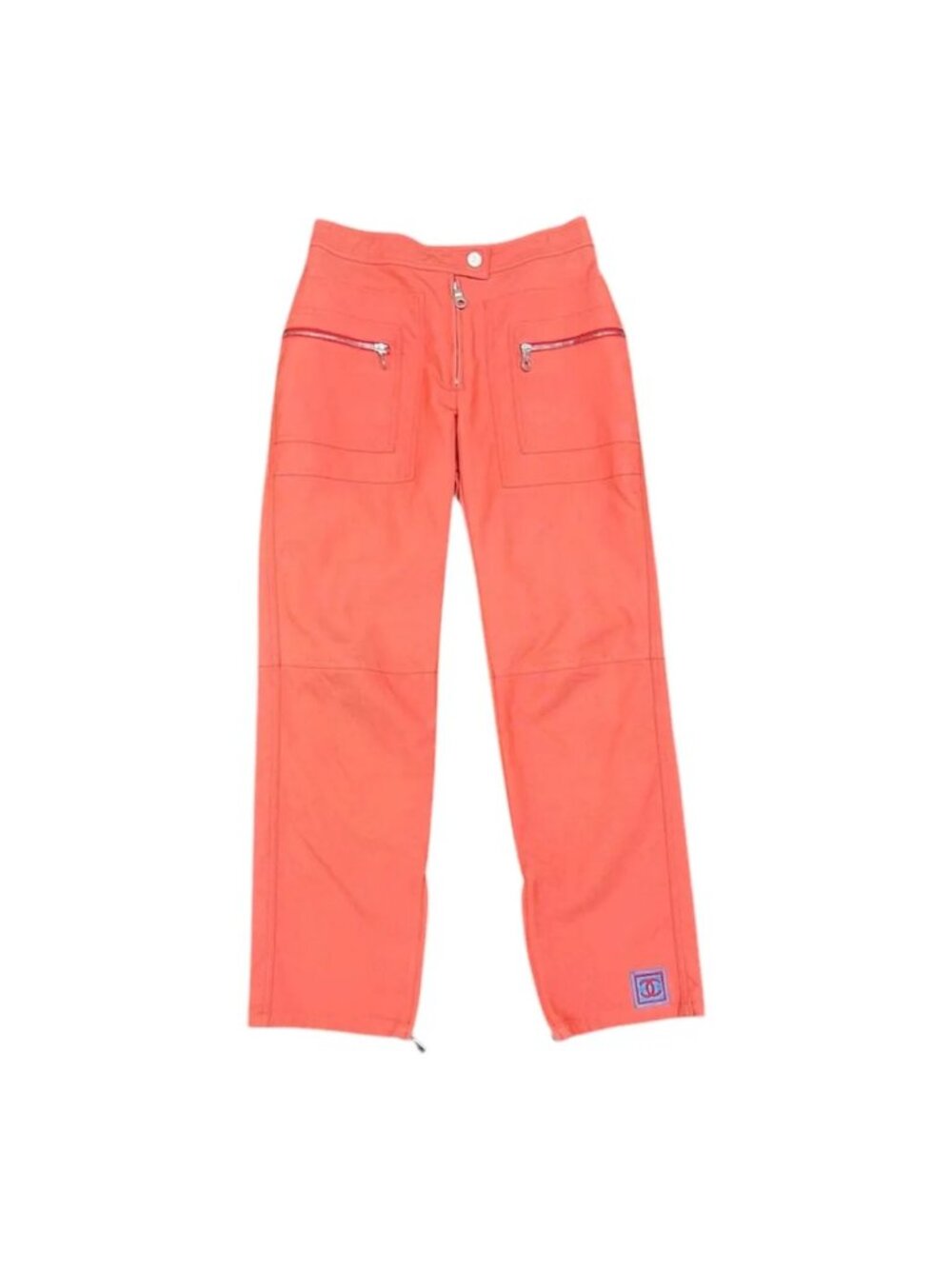 SS 2002 Chanel Identification orange peach utility cargo style pants 02S IT42
